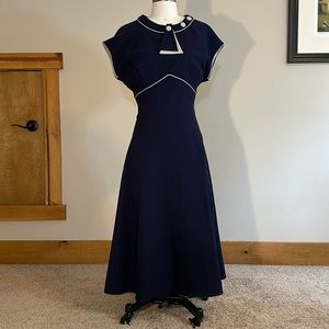 Stop staring navy dress